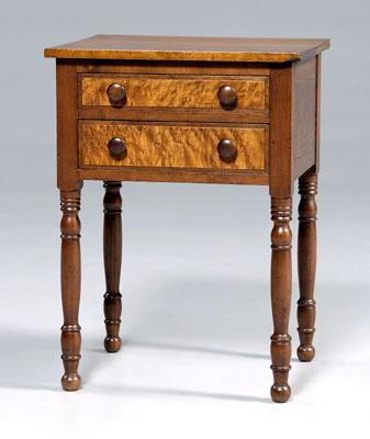 American Federal two-drawer table, cherry