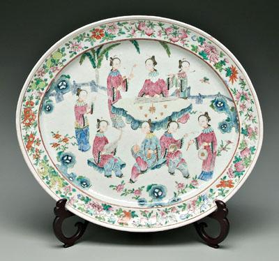 Chinese famille rose oval platter  9191a