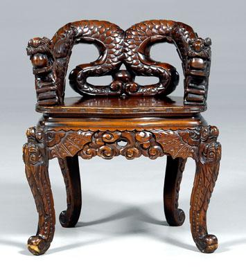 Chinese dragon carved armchair,