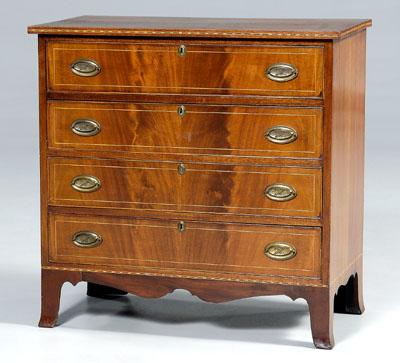 Federal style inlaid mahogany chest,