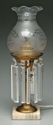 Astral lamp, shade with intaglio-cut