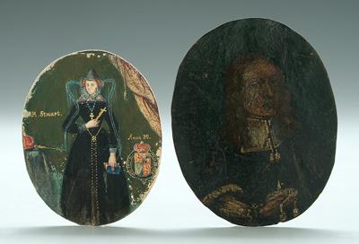 Two early miniature portraits: M. Stuart,