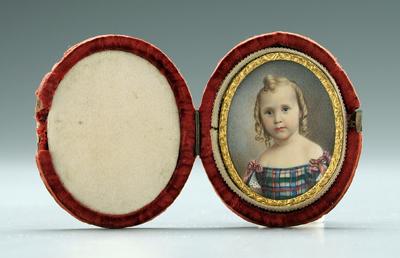 American School miniature portrait  91d9e