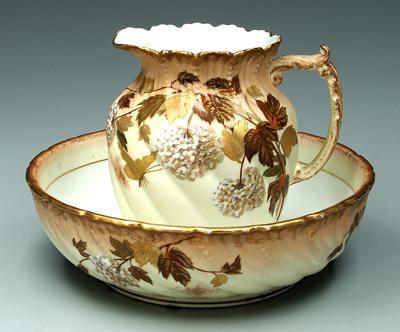 Limoges bowl and pitcher: hand painted