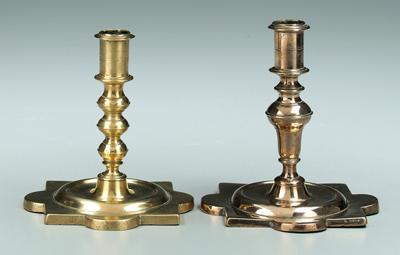 Two 18th century brass candlesticks  91e4f