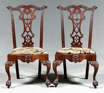 Pair Chippendale style side chairs  91e5b