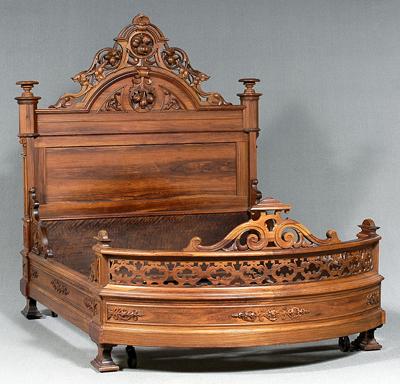 Victorian carved rosewood bedstead  91e5c