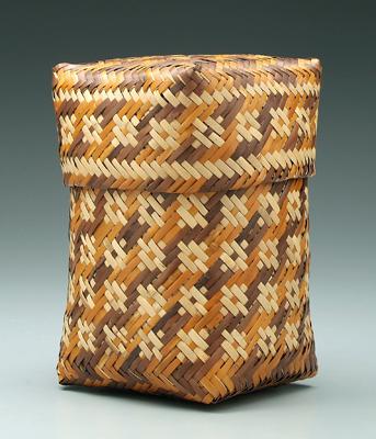 Rowena Bradley lidded basket, river