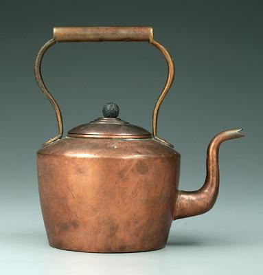 19th century copper teapot, dovetailed