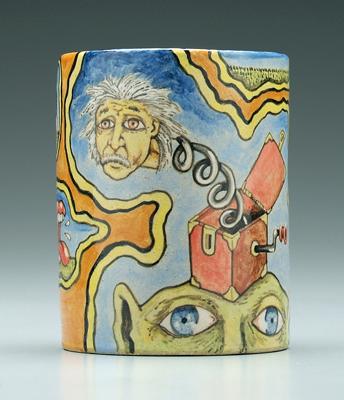 Stacy Lambert vase, painted decoration,