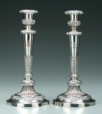 Pair Old Sheffield plate candlesticks: