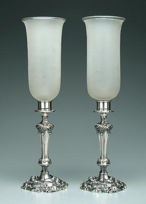 Pair silver plated candlesticks  91ead