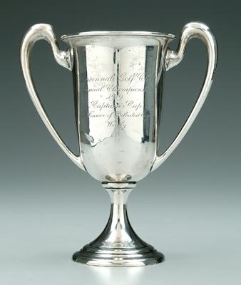 Sterling golf trophy, chalice form,