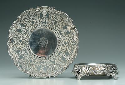 Sterling bowl, serving tray: round