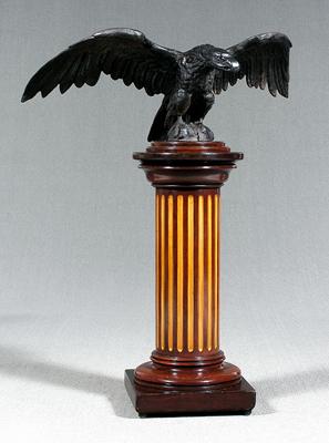 Cast iron eagle on pedestal, eagle