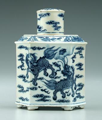 Chinese porcelain tea caddy hexagonal 91ee4