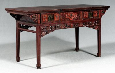 Chinese altar table, red and black