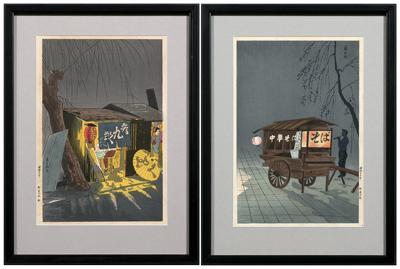 Two Japanese woodblock prints: