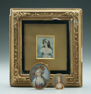 Three miniature portraits of women  91f16