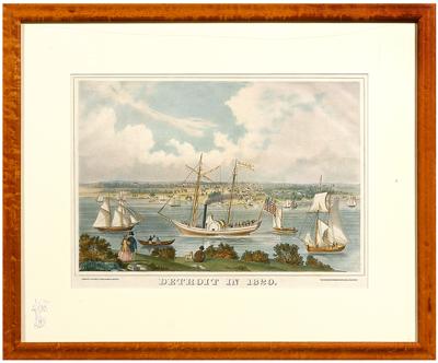 Lithograph, 1820 view of Detroit, Detroit