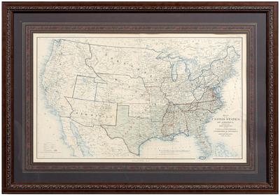 U.S. Civil War map, "Map of the