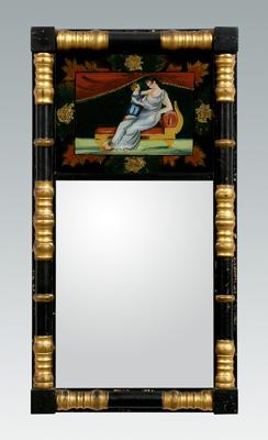 Reverse painted mirror, top panel