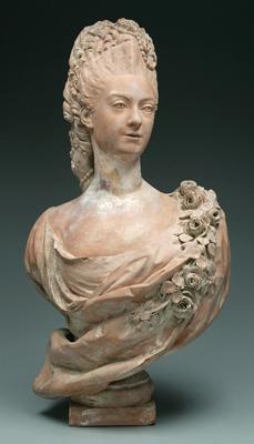 French terra-cotta bust, Marie
