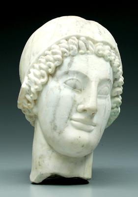 Marble sculpture, classical style head