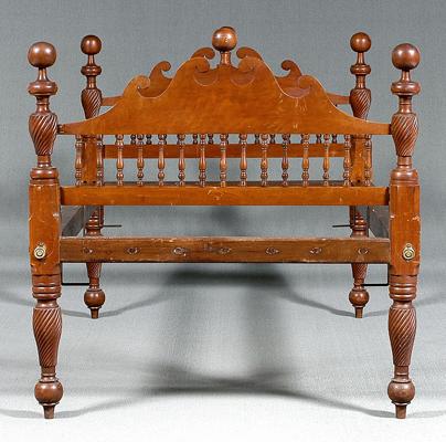 Fine Kentucky cherry bedstead, scalloped