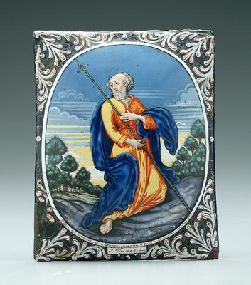 18th century Nouailher Limoges plaque,