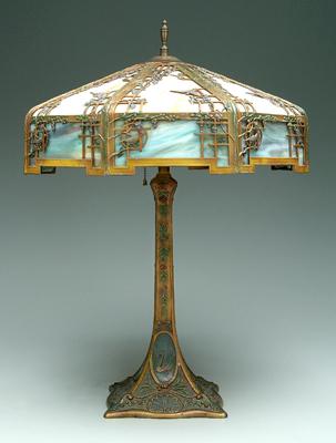 Stained glass Tiffany style lamp, openwork