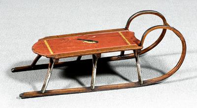 Painted wood and iron sled bentwood 91fd9