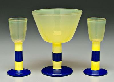 Orrefors Cyrén chalice and tumblers: