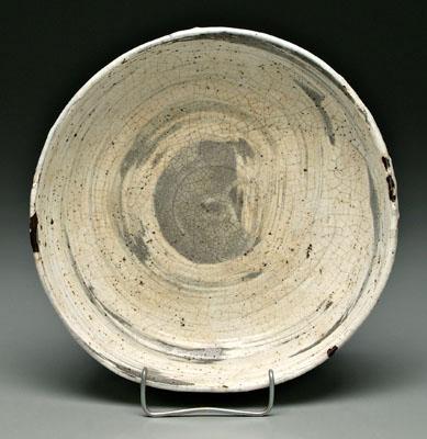 Japanese Shino bowl, heavy white