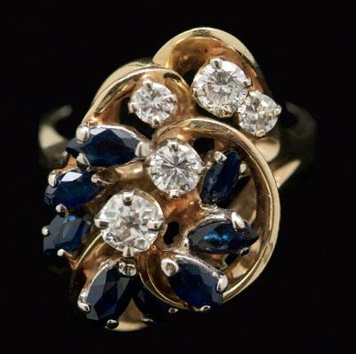 Sapphire and diamond ring, five