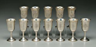 Set of 12 sterling goblets flared 91cd3