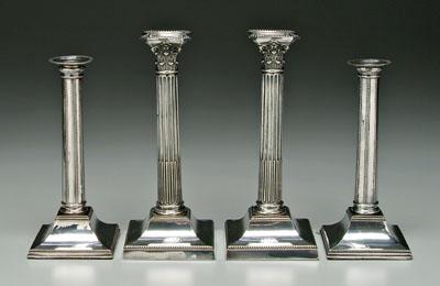 Two pairs silver plate candlesticks  91cd4