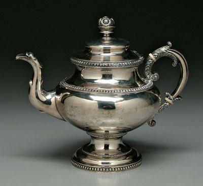 Coin silver teapot round body 91cdd