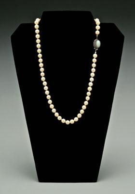 Cultured pearl, opal necklace,