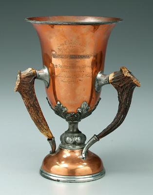 Copper presentation loving cup,