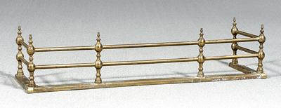 Brass fender, two tiers, baluster posts,
