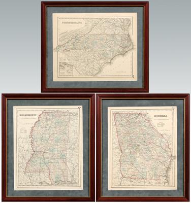 Three 1855 Southern maps: "North