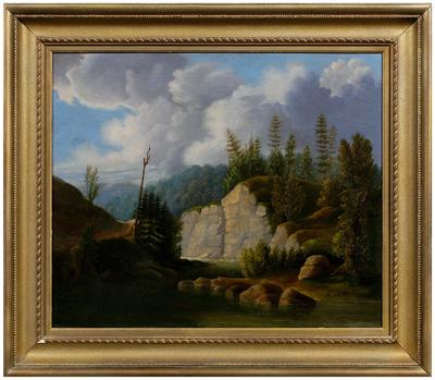 Painting, Hudson River School, mountain