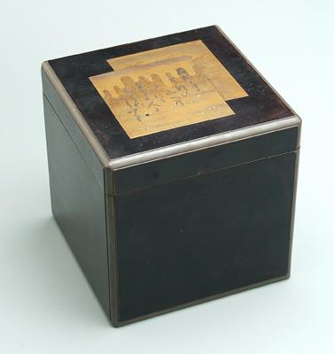 Japanese lacquer box square with 91d47