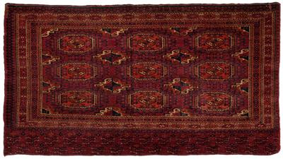 Finely woven Turkoman rug, 2 ft.