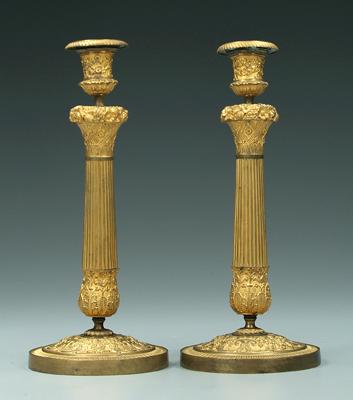Pair Louis XVI style candlesticks: