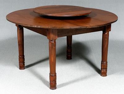 Large walnut lazy Susan table  91d73