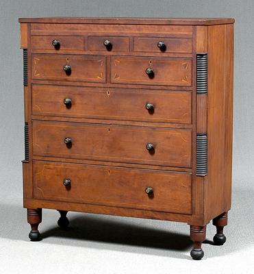 Federal inlaid cherry chest three over two over three 91d8c