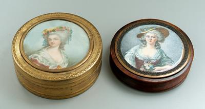 Two miniature portrait boxes one 91d95