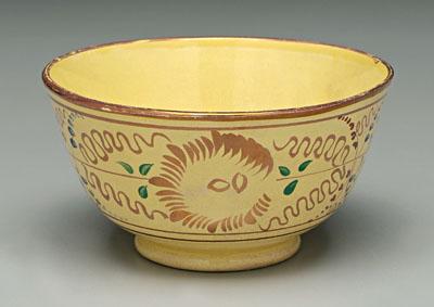 Yellow lusterware bowl, rare canary